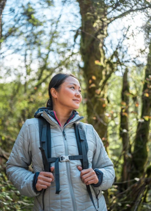 pcos benefits lady in woods in alaska