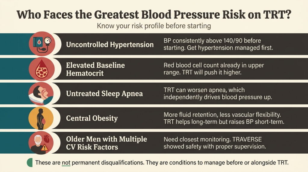 TRT blood pressure risk factors by patient profile